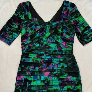 LONDON TIMES Watercolor Bandage Dress